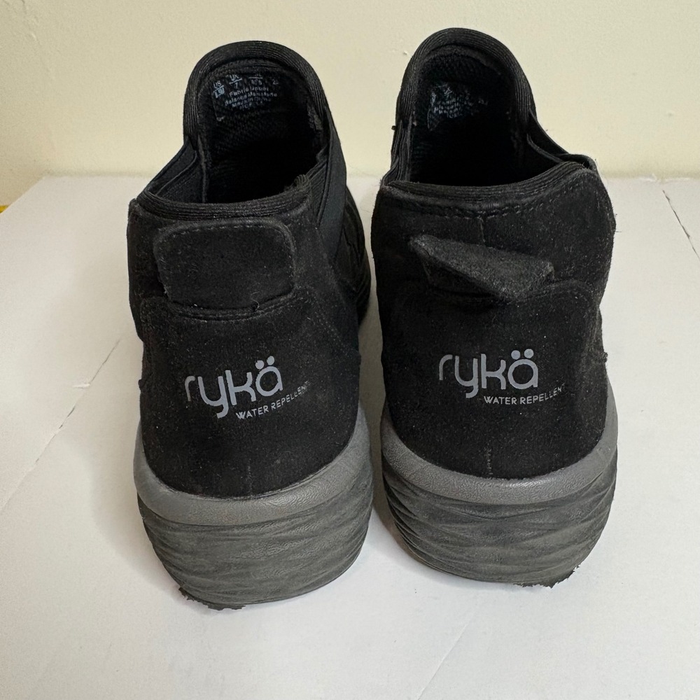 Ryka Black Suede Water Repellent Slip On Ankle Boots Women's Size 9.5 M - Picture 7 of 9